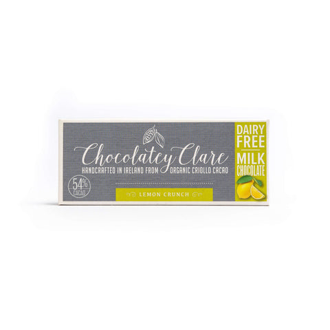Chocolatey Clare Lemon Crunch Dairy Free Chocolate Bar: 40g