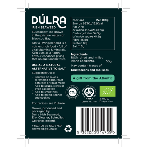 Dulra Seaweed Flakes: Winged Kelp 50g