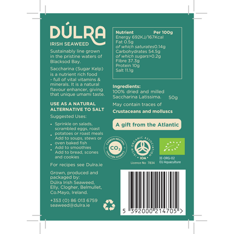 Dulra Seaweed Flakes: Sugar Kelp 50g