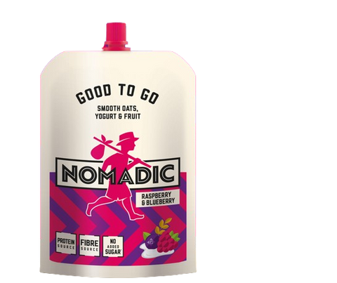 Nomadic Yogurt & Fruit Pouch. Raspberry & Blueberry