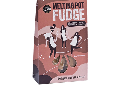 Melting Pot Fudge: Cranberry & While Chocolate 150g Gift Box