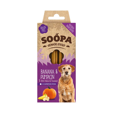 Soopa Healthy Dog Treats Senior Sticks Banana & Pumpkin 100g
