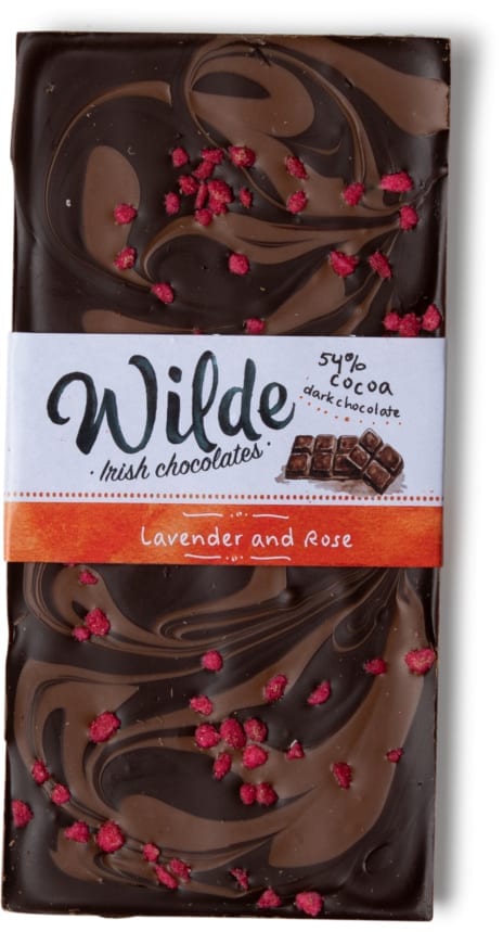 Luxury Irish Handmade Chocolate. Wilde Irish Chocolate: Lavender & Rose 80g