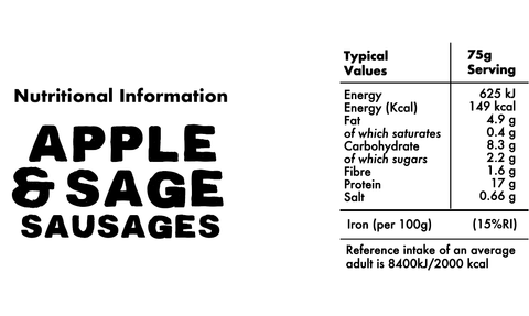 Thanks Plants: Apple & Sage Sausages 300g