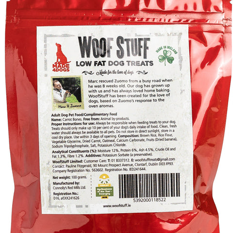 Woof Stuff Dog Treats: Carrot Bones (Low Fat)